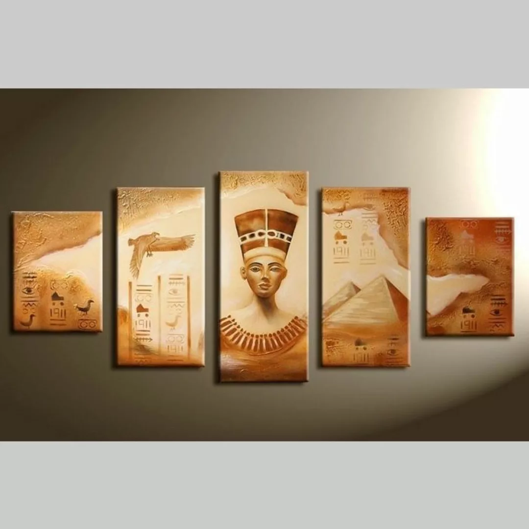 5 Leinwandbilder ?GYPTEN (2) 150 x 70cm Handgemalt günstig online kaufen