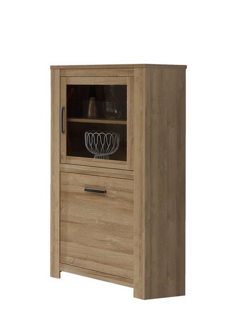 expendio Vitrine Hauke 5 Alteiche 77x144x43 cm mit viel Stauraum günstig online kaufen