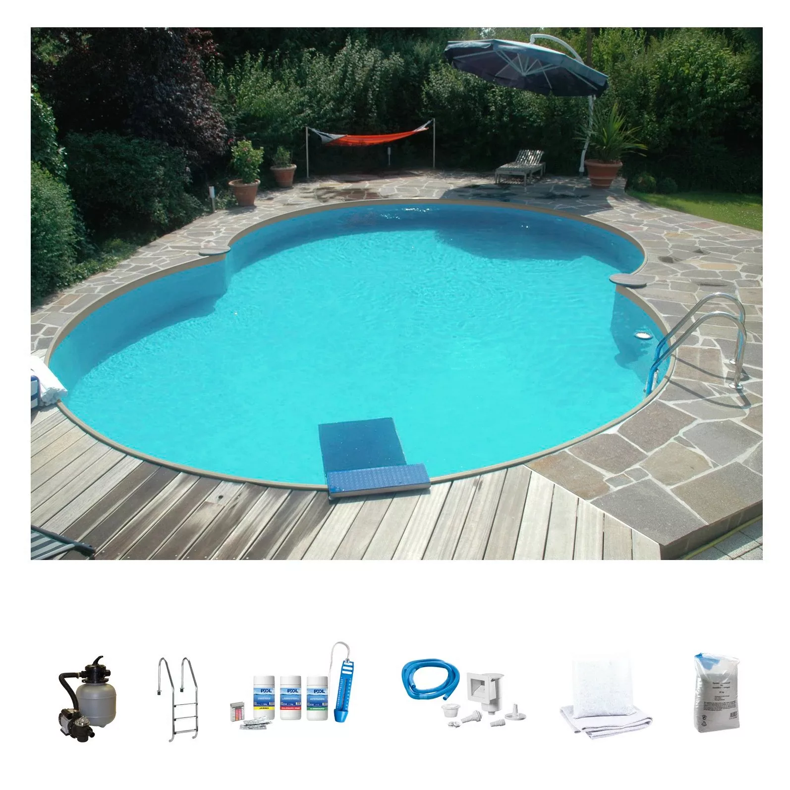 my POOL BWT Achtformpool "LAGOON 2", (Komplett-Set, 7 tlg.), in verschieden günstig online kaufen