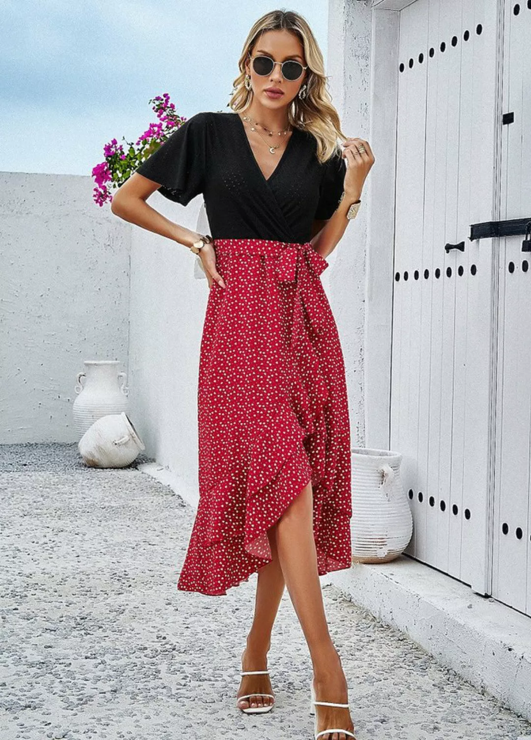 DEBAIJIA Dirndl Sommerkleid Damen Frauen Bedruckter Kleid lässiger Mode günstig online kaufen