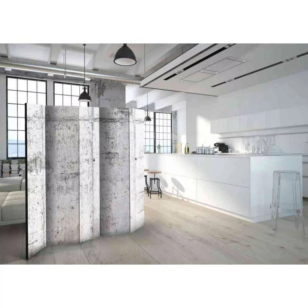 Industry Design Paravent in Beton Optik 225 cm breit günstig online kaufen