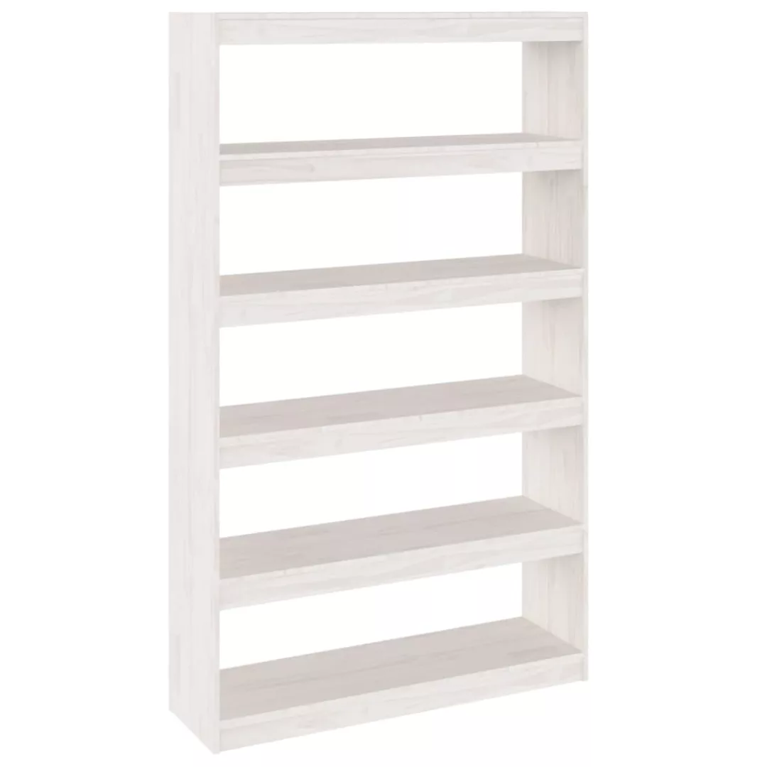 Bücherregal/raumteiler Weiß 100x30x167,5 Cm Massivholz Kiefer günstig online kaufen