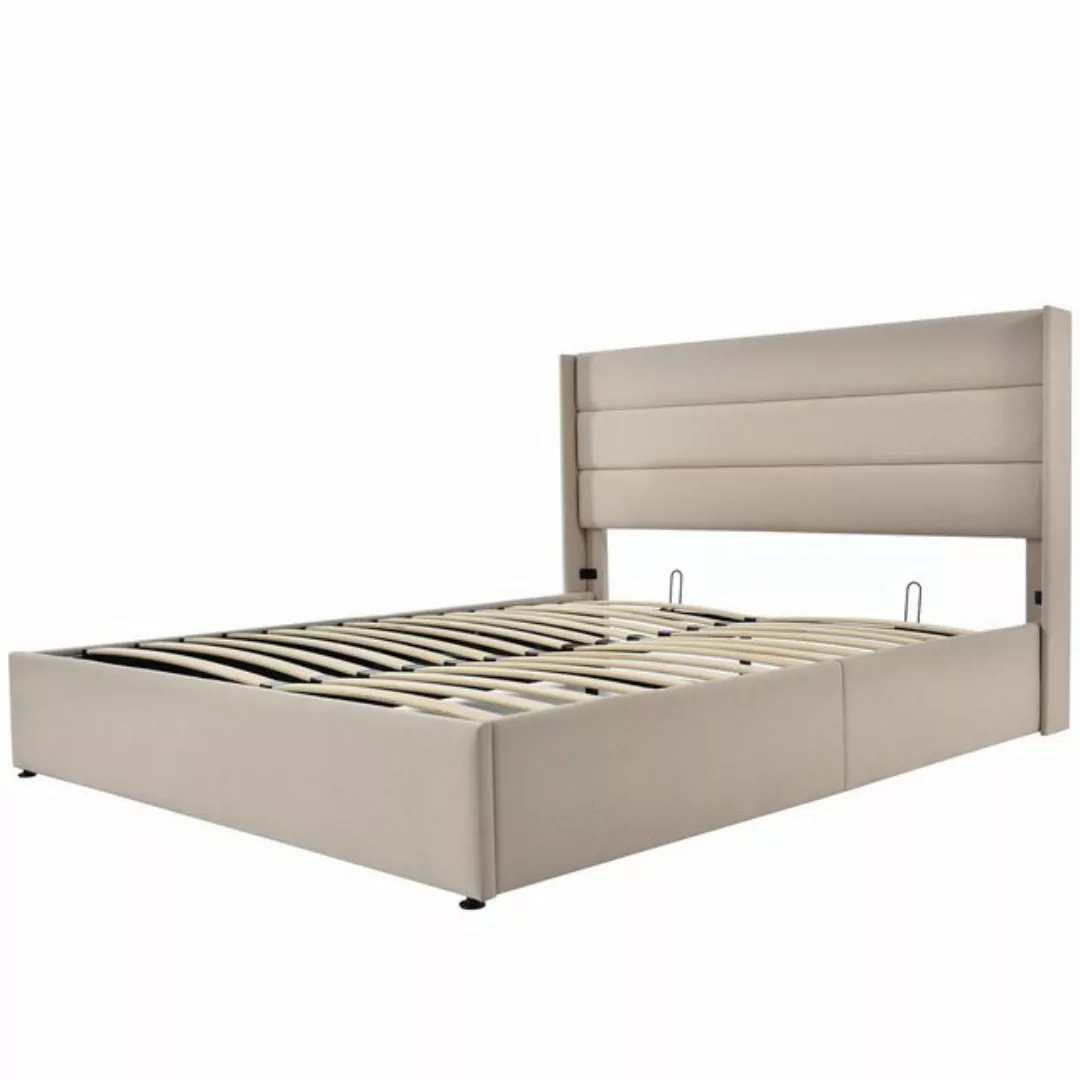 REDOM Polsterbett Doppelbett Bett Funktionsbett Holzbett Hydraulisch (mit S günstig online kaufen