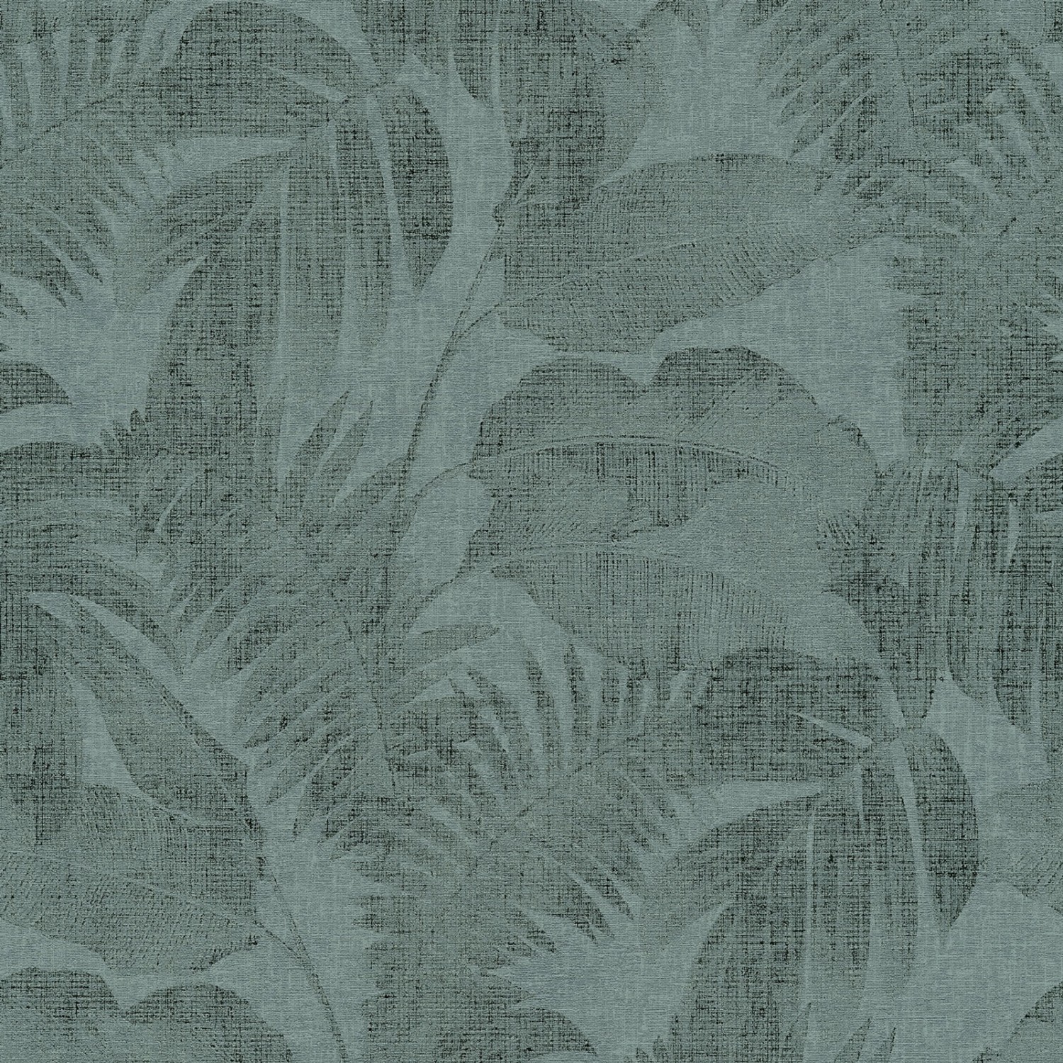Bricoflor Vlies Palmentapete Dunkelgrün Palmenblätter Tapete in Leinenoptik günstig online kaufen