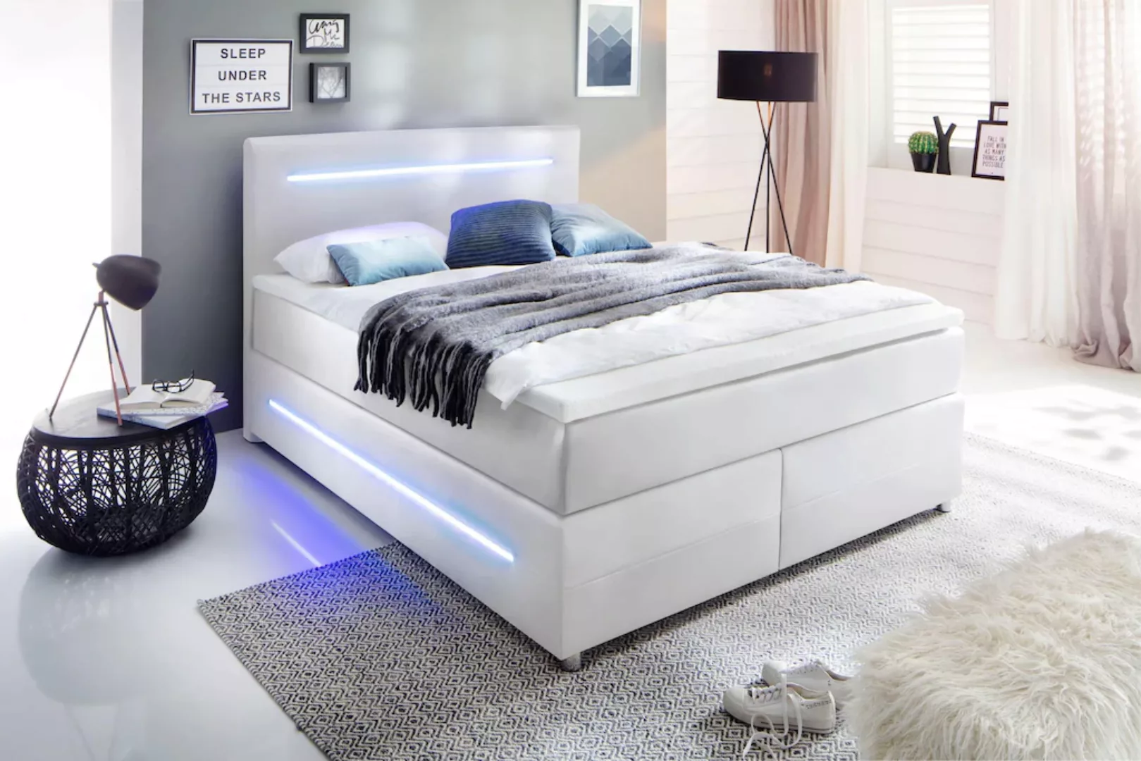 meise.möbel Boxspringbett Lights, mit LED Beleuchtung, wahlweise mit Bettka günstig online kaufen