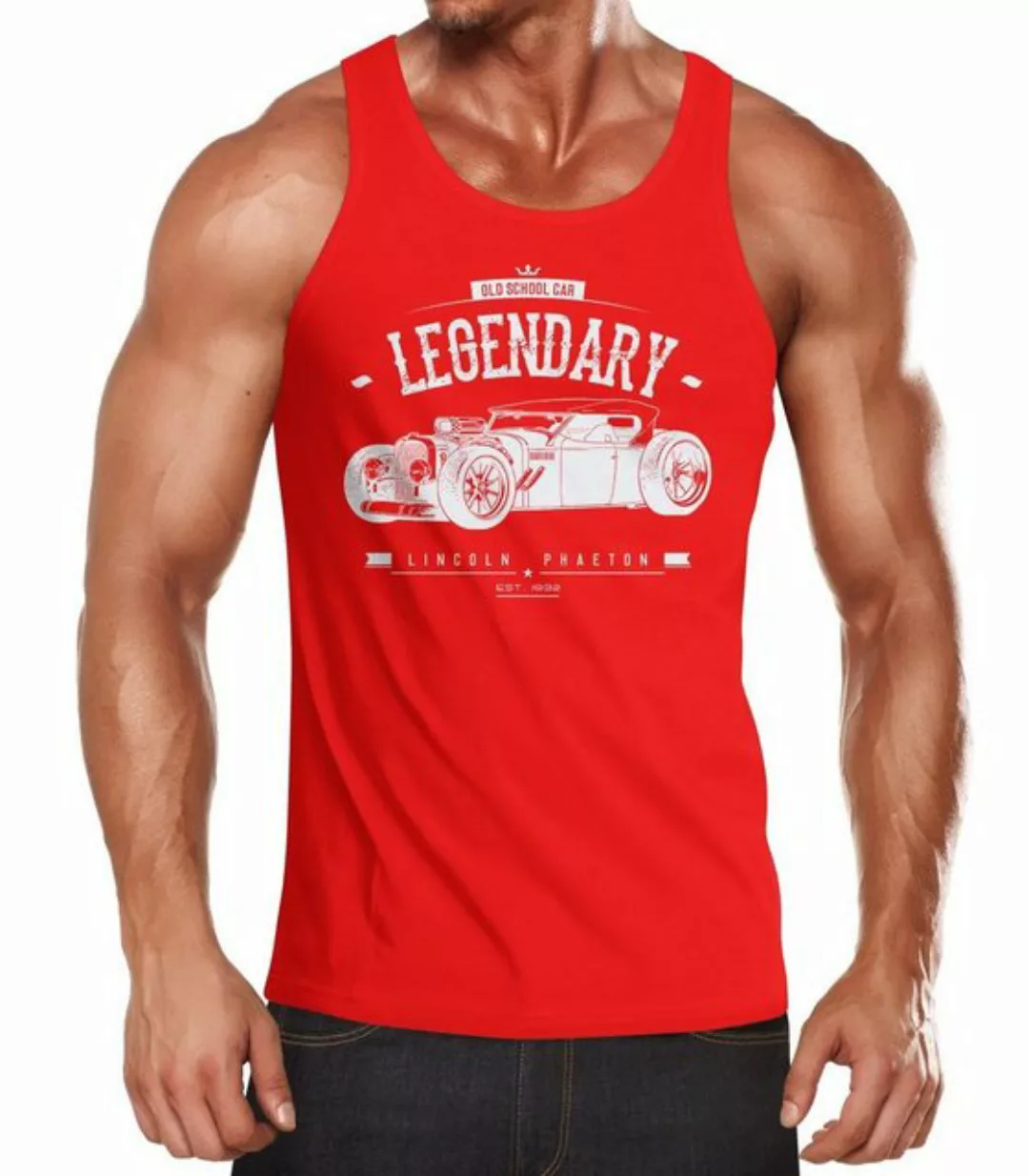 MoonWorks Tanktop Herren Tanktop Hot Rod Retro Auto Car Oldschool Rockabill günstig online kaufen