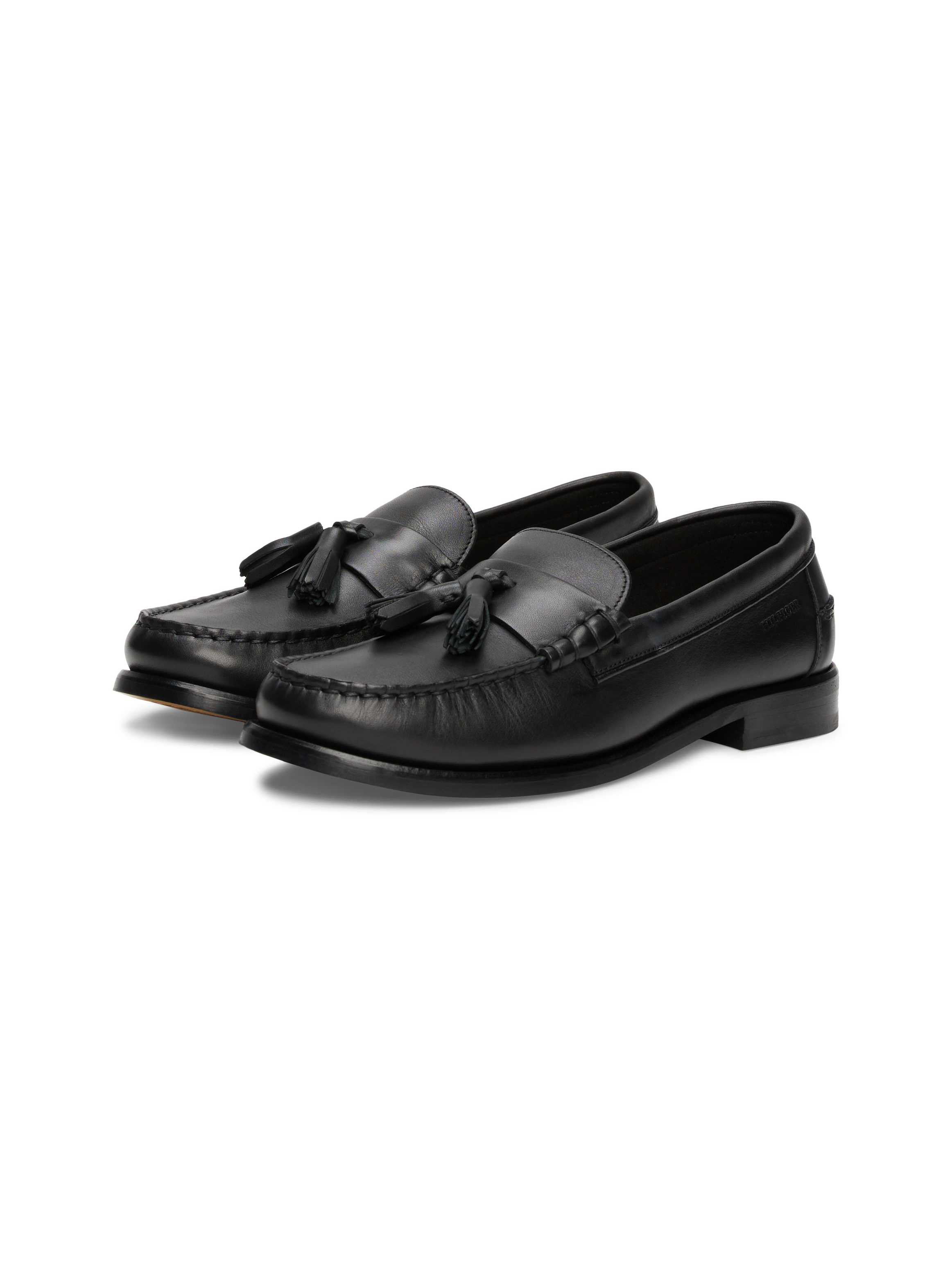 Tommy Hilfiger Slipper "HILFIGER TASSEL LTH LOAFER", Blockabsatz, Mokassin, günstig online kaufen