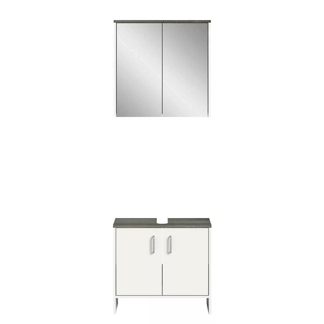 Badmöbel Set & Spiegelschrank in Weiß 60 cm breit (zweiteilig) günstig online kaufen
