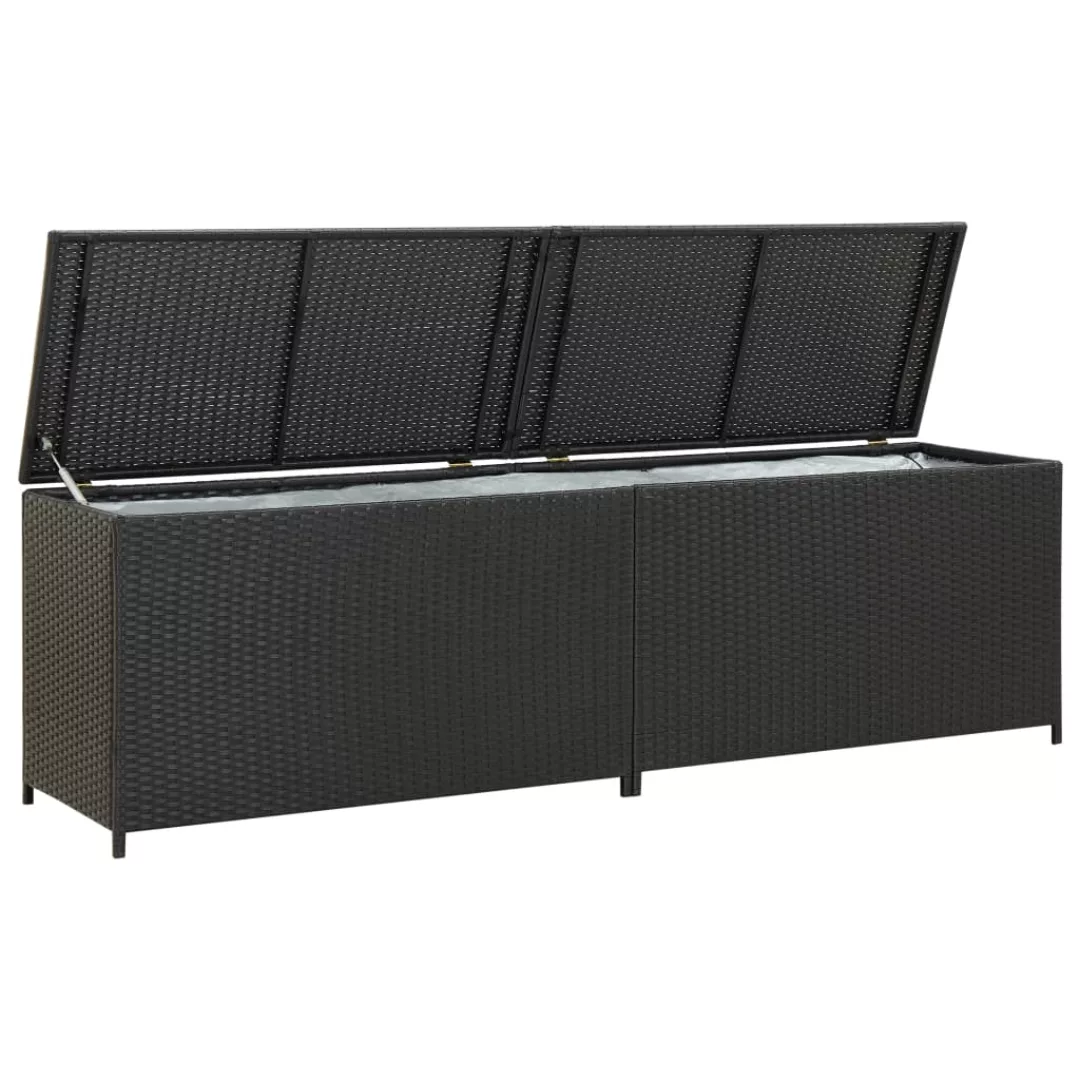 Gartenbox Poly Rattan 200x50x60 Cm Schwarz günstig online kaufen