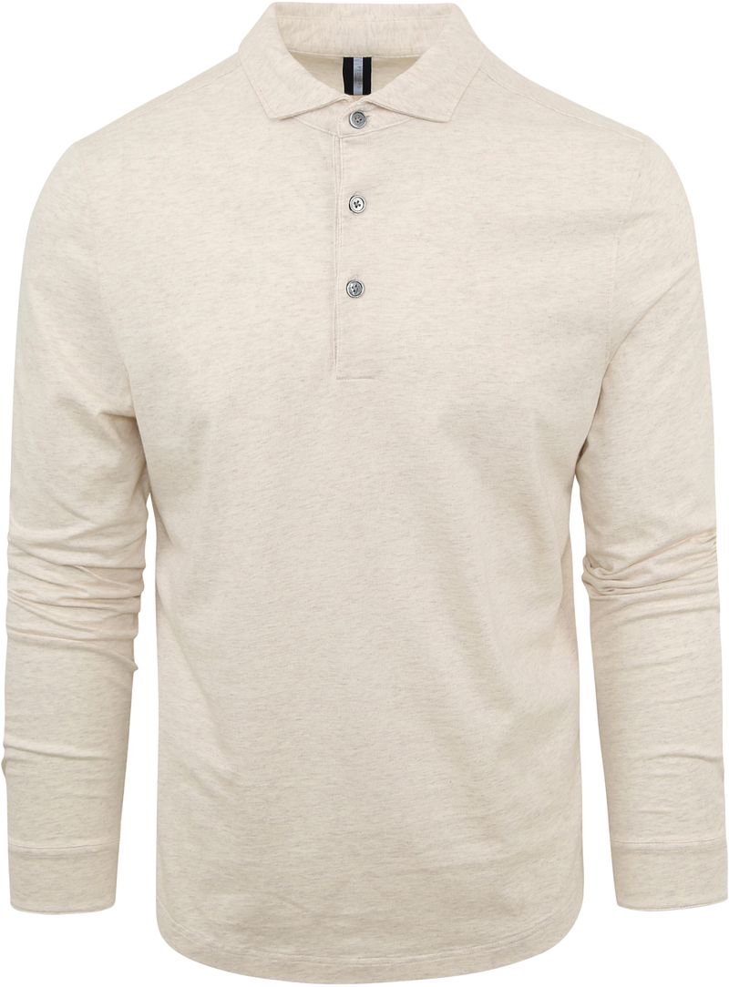 Profuomo Longsleeve Polo Beige Melange - Größe S günstig online kaufen