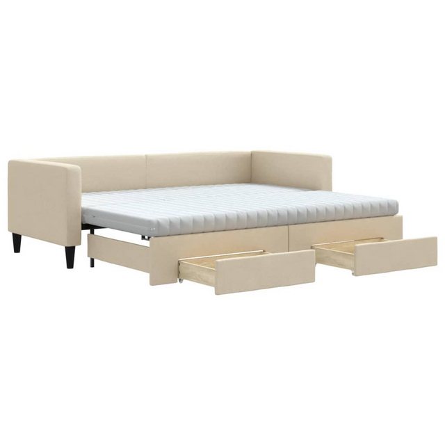 vidaXL Gästebett Gästebett Tagesbett Ausziehbar mit Schubladen Creme 80x200 günstig online kaufen