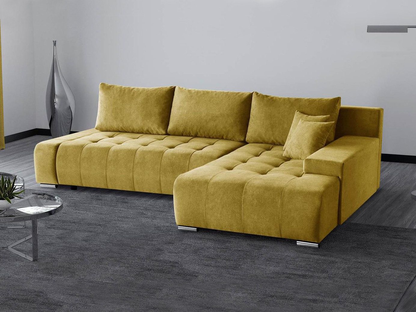 Beautysofa Ecksofa DRACO mit Schlaffunktion und günstig online kaufen