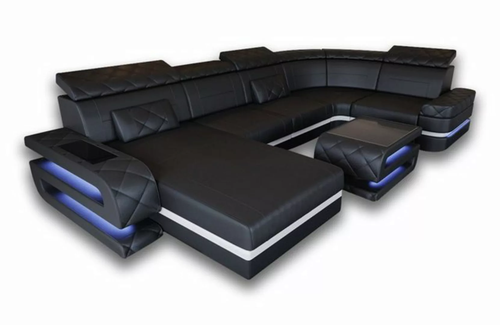 Sofa Dreams Wohnlandschaft Sofa Leder Bologna U Form Ledersofa, Couch, mit günstig online kaufen