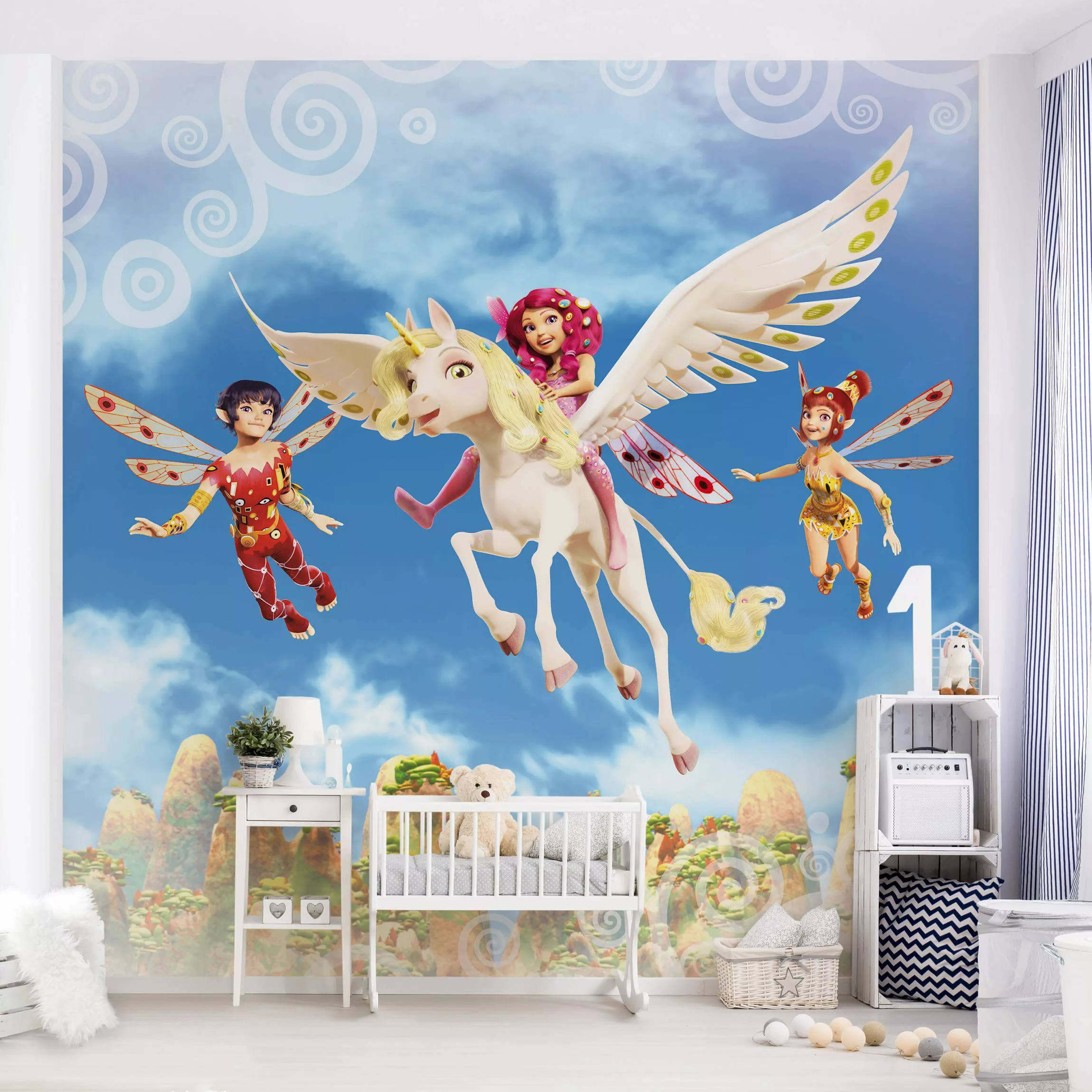 Bilderwelten Kindertapete Mia and me - Über den Wolken bunt Gr. 192 x 192 günstig online kaufen
