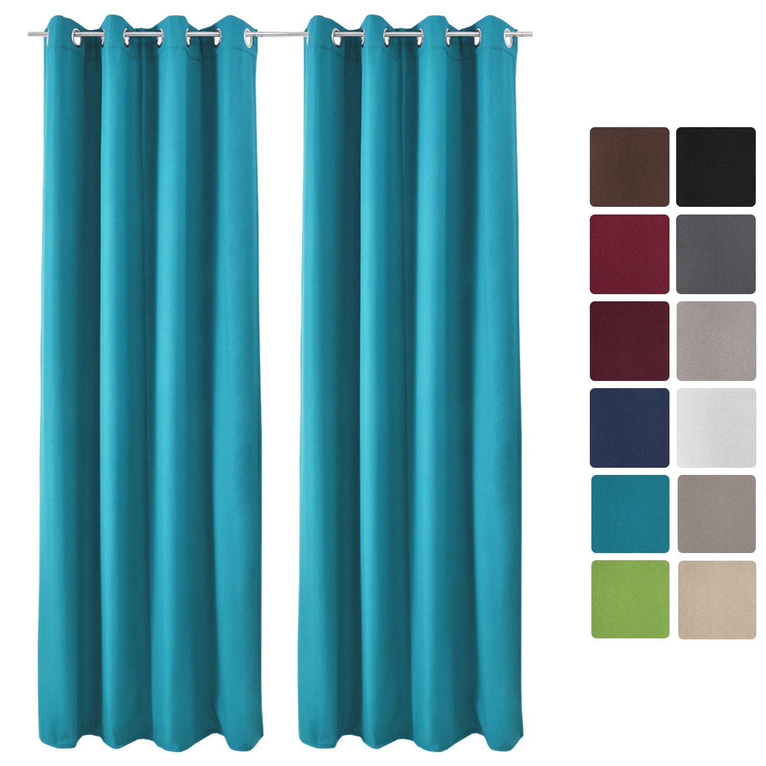 Beautissu Amelie TO Vorhang mit Öse 140x245cm Türkis 2tlg günstig online kaufen
