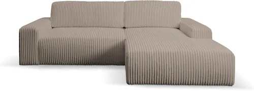 WERK2 Ecksofa "Hugo-L L-Form", Design Ecksofa in Cord mit Schlaffunktion & günstig online kaufen