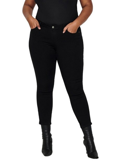 Carmakoma by Only Damen Jeans CARKARLA REG SK ANKLE ZIP - Skinny Fit - Schw günstig online kaufen