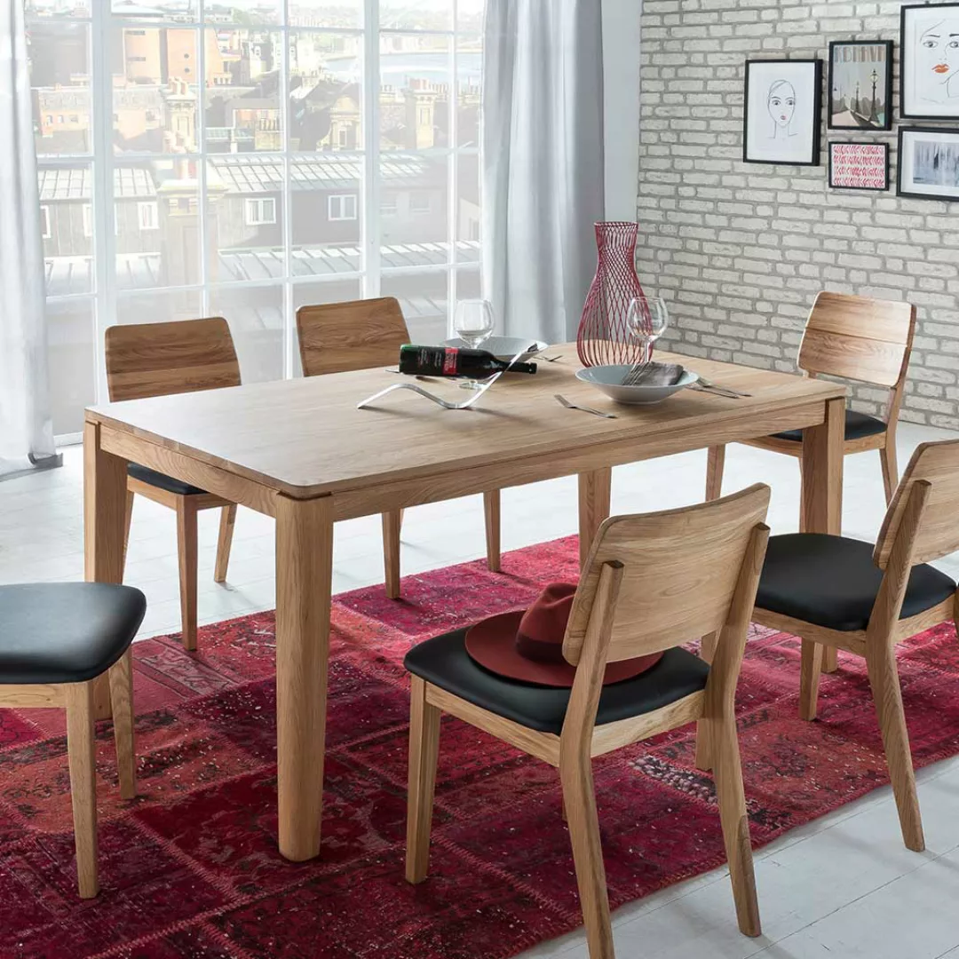 Echtholztisch aus Eiche Massivholz Kopfauszug günstig online kaufen