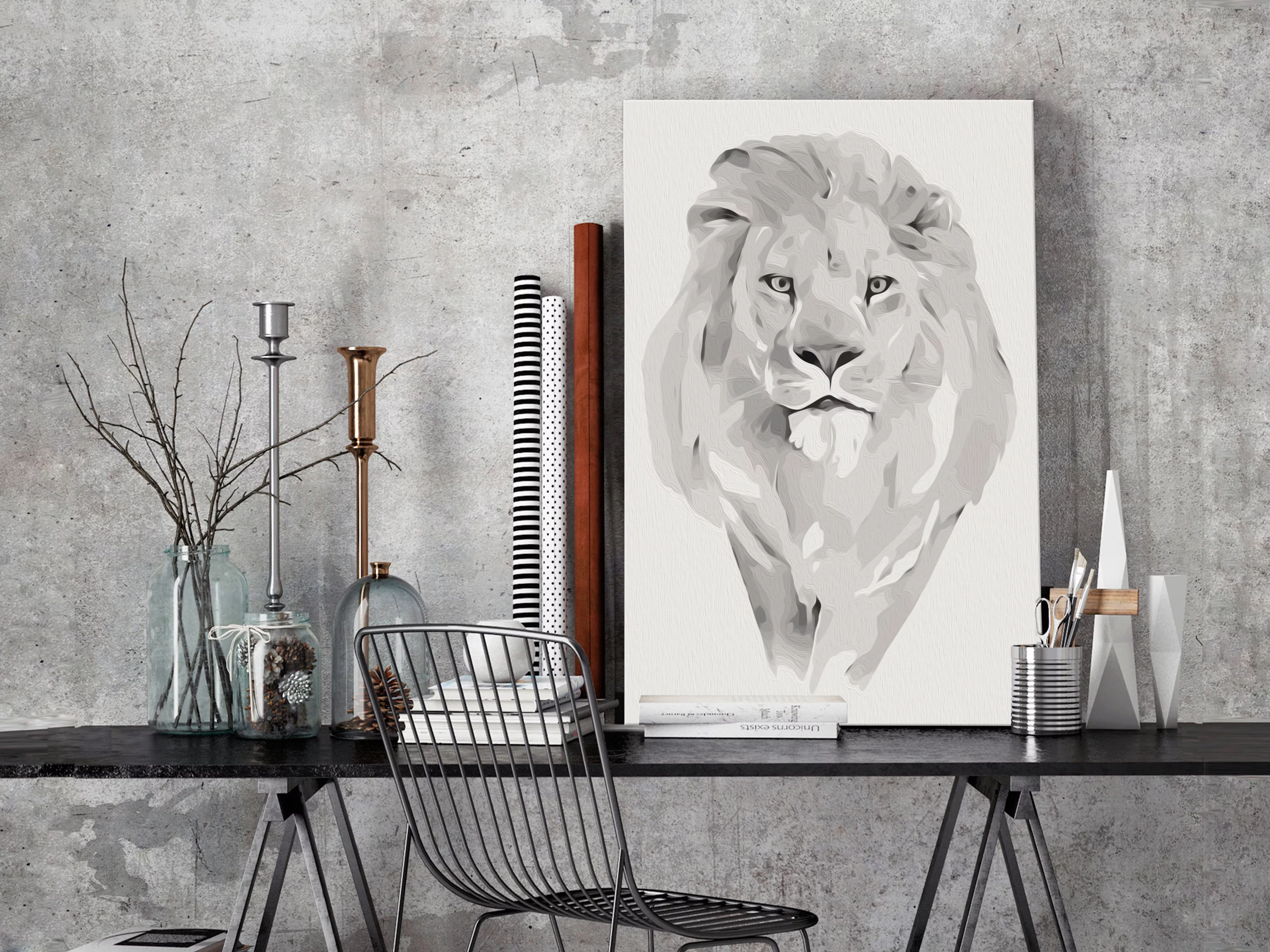Malen Nach Zahlen - White Lion günstig online kaufen