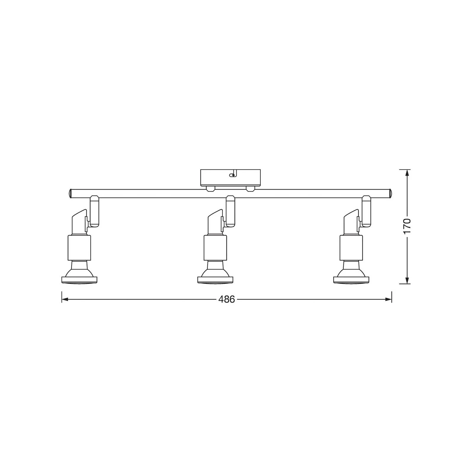 OSRAM Deckenstrahler, silber, Metall 3-flg. GU10-LED 2.700 K günstig online kaufen