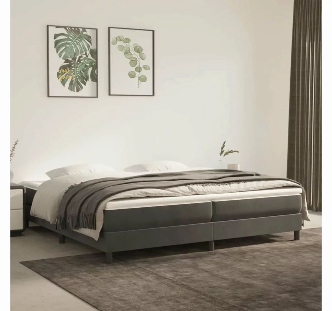 furnicato Bett Boxspringbett mit Matratze Dunkelgrau 200x200 cm Samt günstig online kaufen