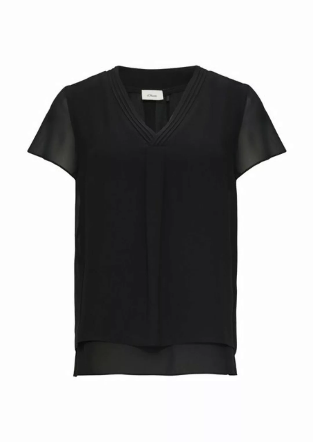 s.Oliver BLACK LABEL Shirtbluse in Doppel-Layer-Optik und mit V-Ausschnitt günstig online kaufen