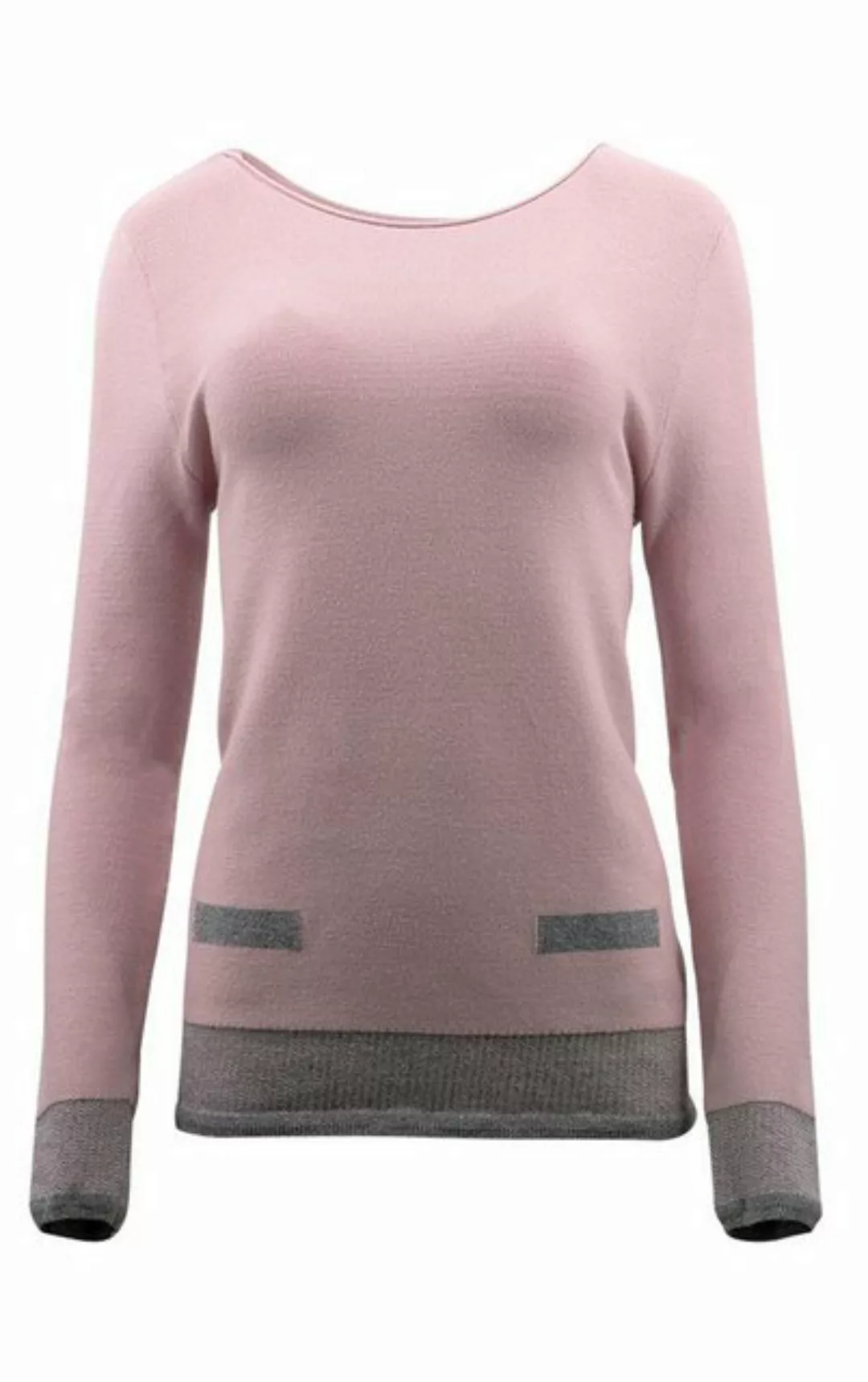 Passioni Strickpullover Pullover mit femininem Ausschnitt und angedeuteten günstig online kaufen