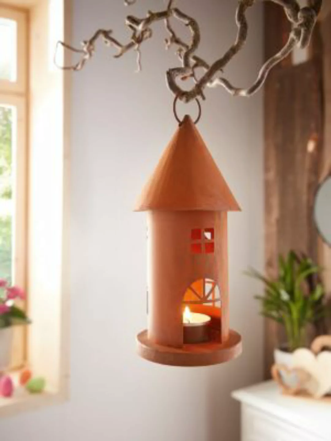 HOME Living Kerzenhalter SPAR-SET 2x Türmchen Teelichthalter rot/braun günstig online kaufen