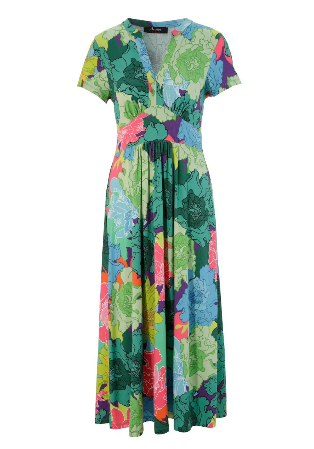 Aniston CASUAL Sommerkleid, mit großflächigem, graphischem Blumendruck günstig online kaufen