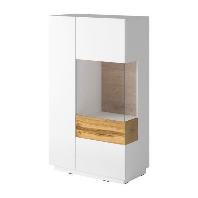 Helvetia Vitrine silke (1-St., Vitrine) 80x40x139cm weiß Hochglanz / Votane günstig online kaufen