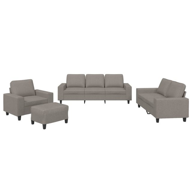 vidaXL Sofa Sofagarnitur Set mit Kissen Stoff, 4-tlg., Taupe günstig online kaufen