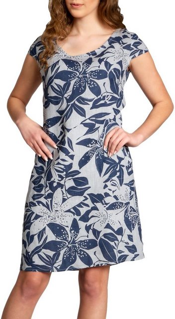 Caspar Sommerkleid SKL026 knielanges elegantes Damen Sommer Leinenkleid günstig online kaufen