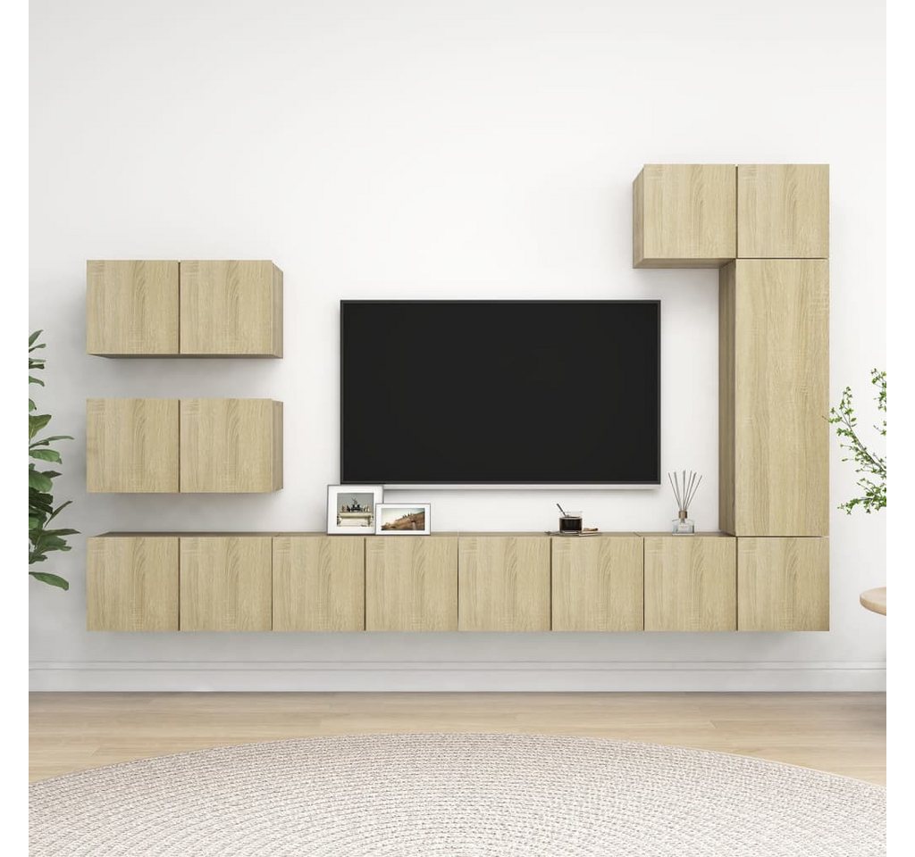 vidaXL TV-Schrank 8-tlg TV-Schrank-Set Sonoma Eiche Spanplatte günstig online kaufen