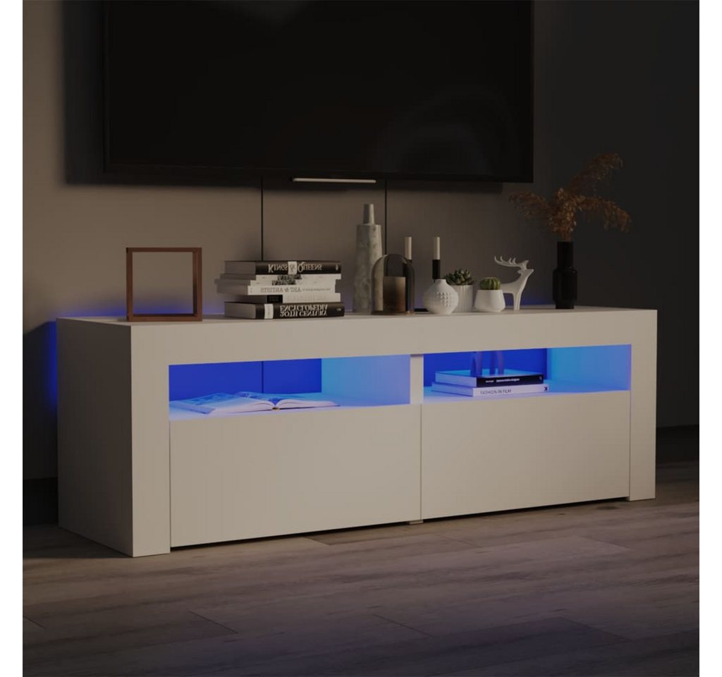 vidaXL TV-Schrank TV-Schrank mit LED Leuchten Weiß 120x35x40 cm Lowboard günstig online kaufen