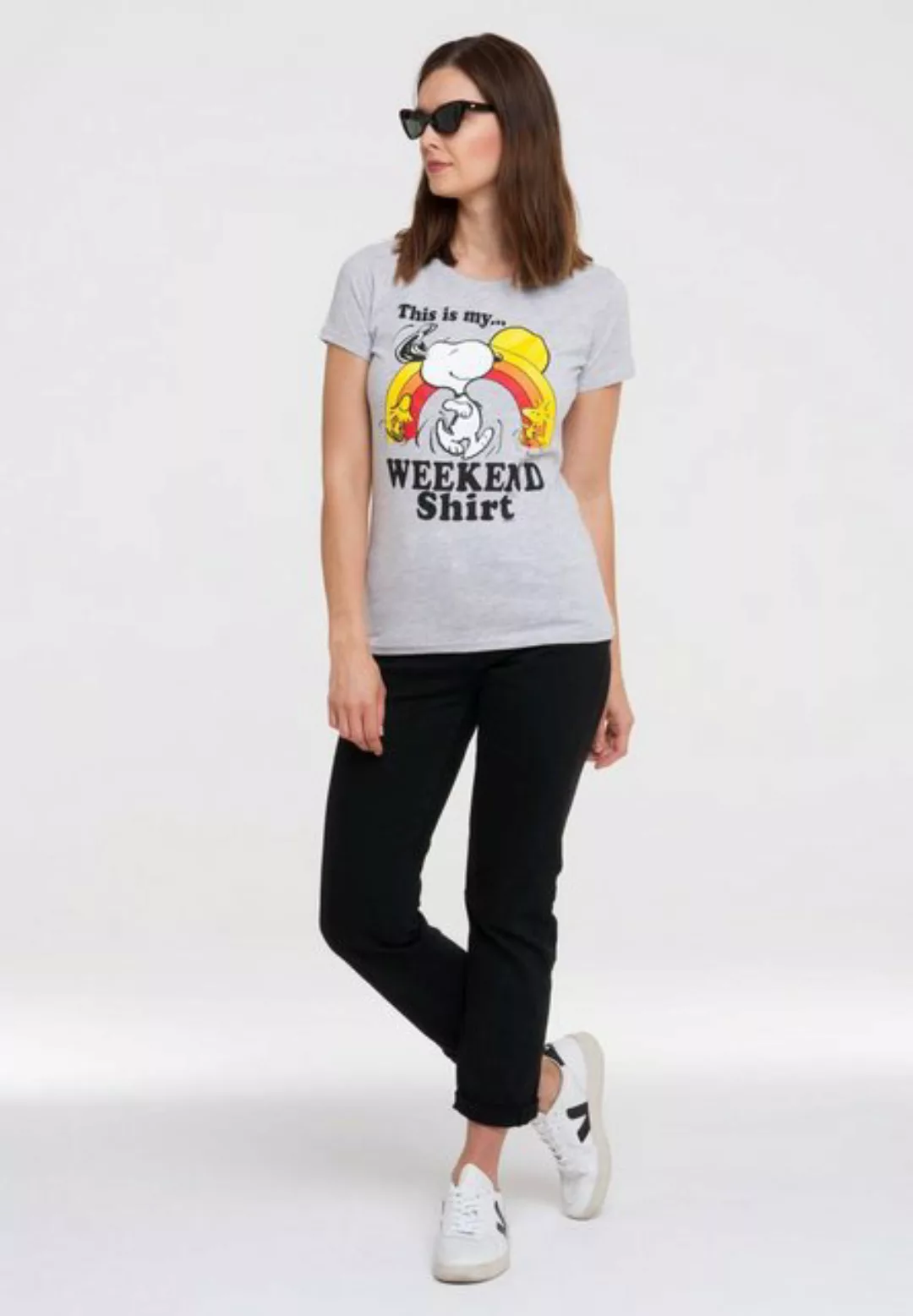 LOGOSHIRT T-Shirt Peanuts - Snoopy & Woodstock - Weekend mit lizenziertem O günstig online kaufen