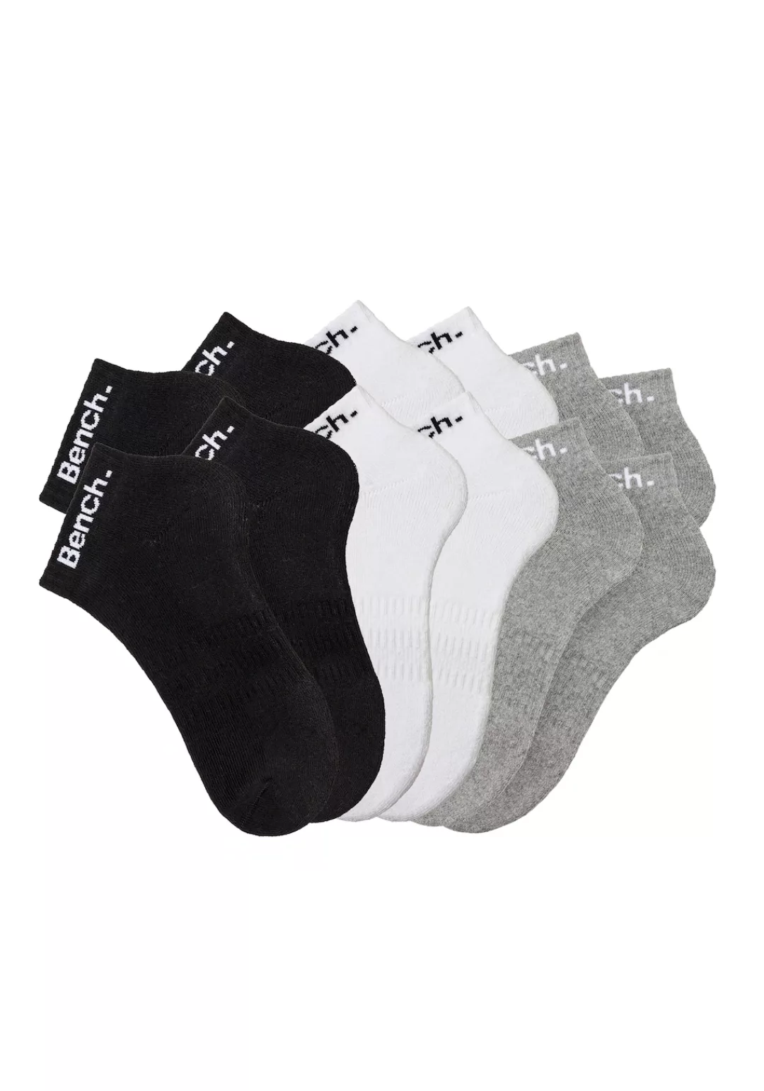 Bench. Sportsocken, (Packung, 12 Paar), Tennis Kurzsocken mit Halbfußfrotte günstig online kaufen