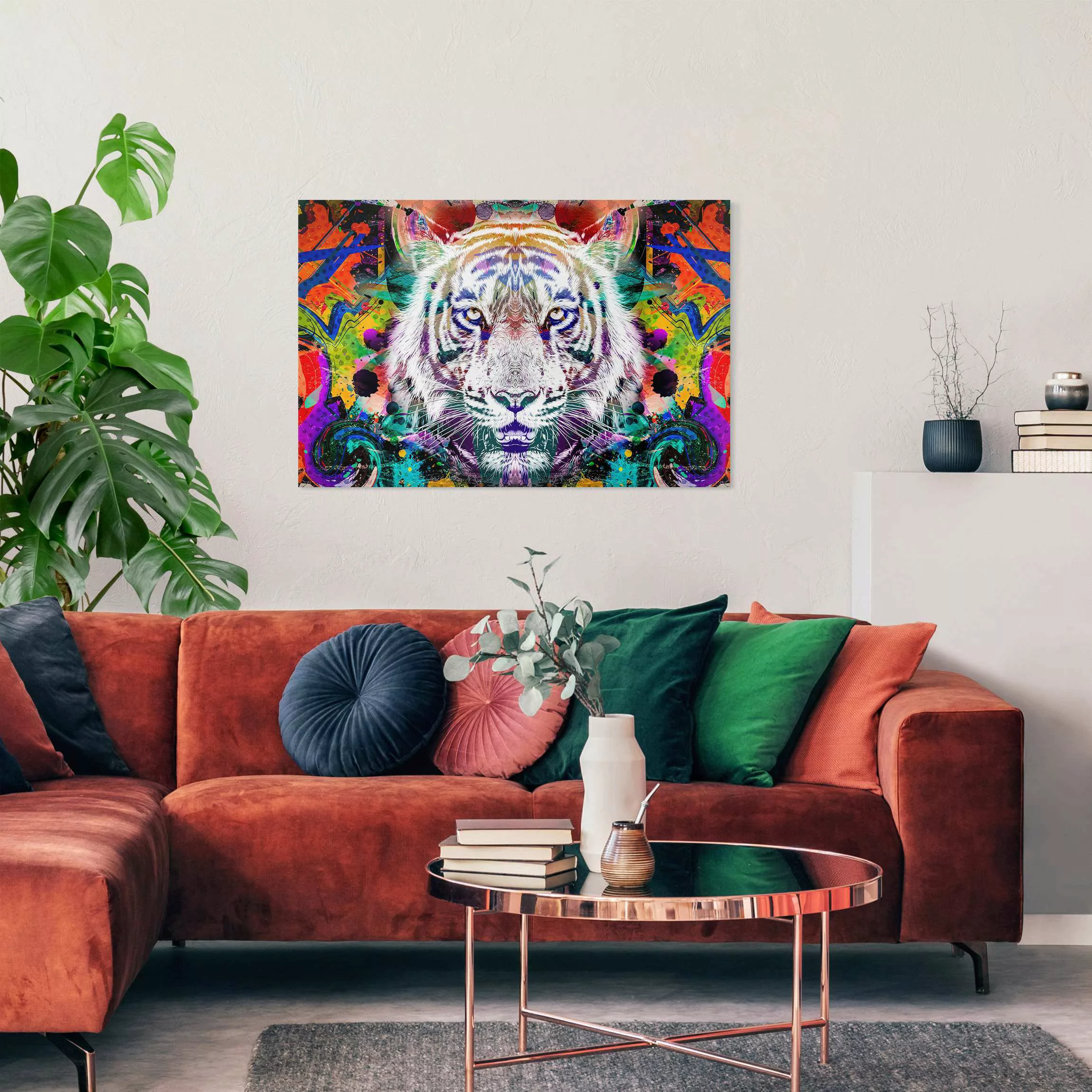 Leinwandbild Street Art Tiger günstig online kaufen