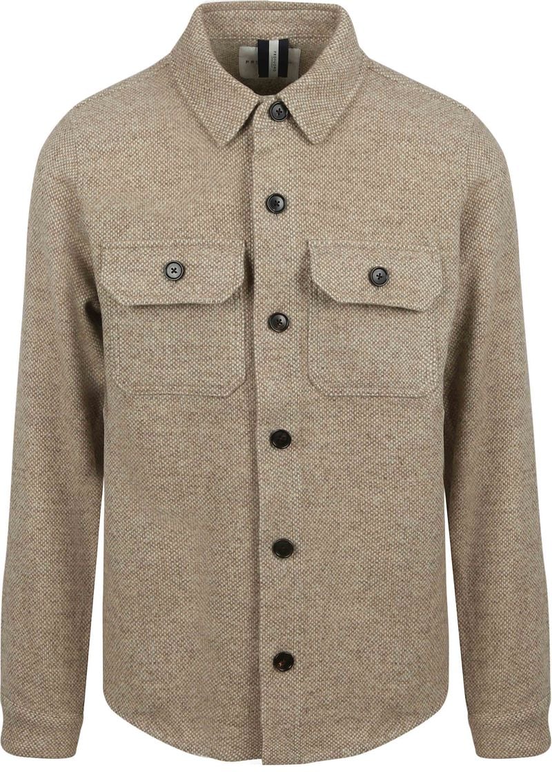 Profuomo Textured Overshirt Wool Beige - Größe S günstig online kaufen