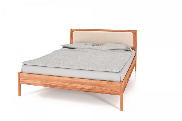 Natur24 Einzelbett Bett Zola 3 Kernbuche Sonderlänge 90x190 Polsterkopfteil günstig online kaufen