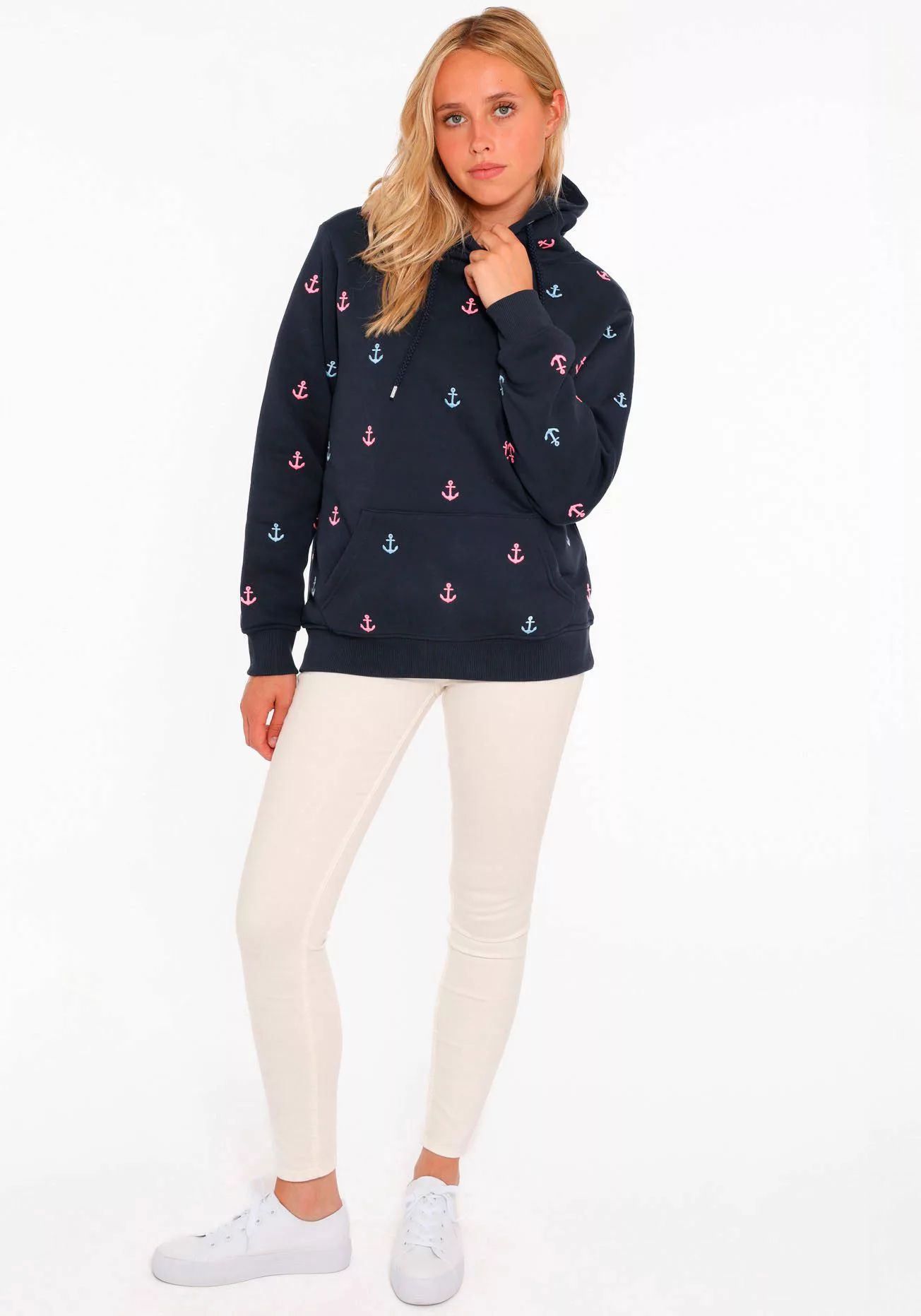 Zwillingsherz Hoodie "Anker" mit gestickten Ankern günstig online kaufen