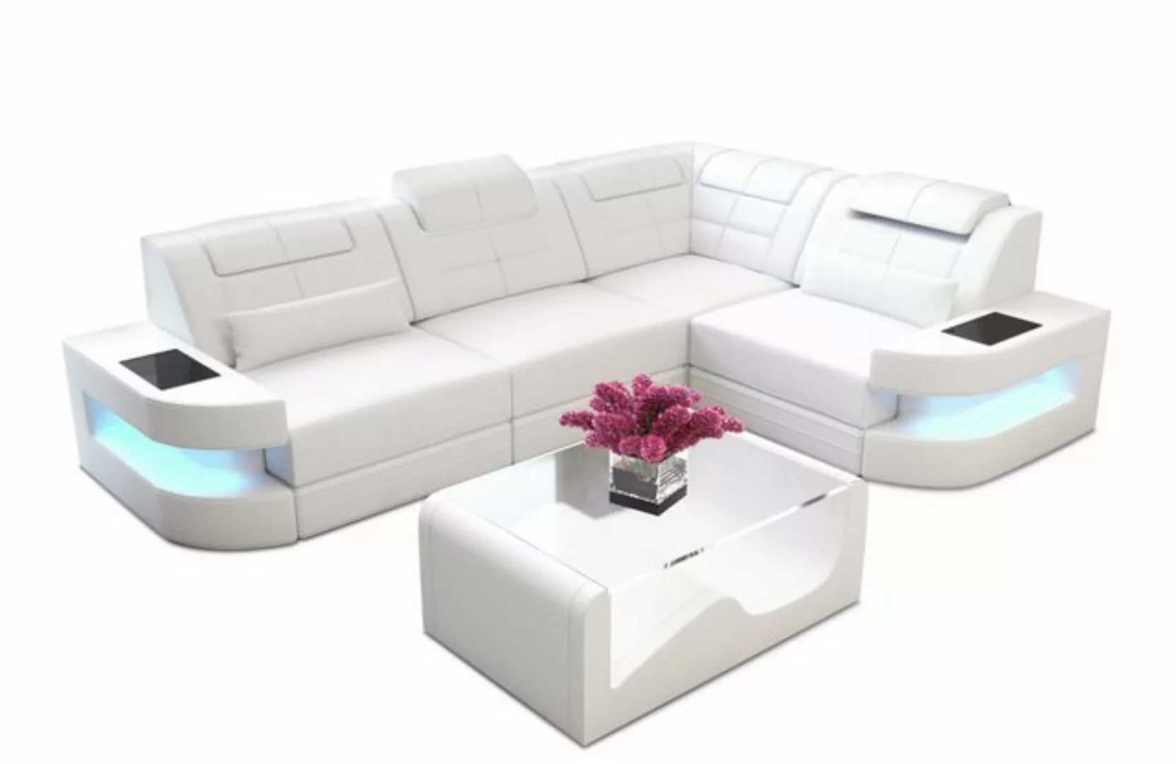 Sofa Dreams Ecksofa Leder Sofa Ledercouch Como L Form Ledersofa, Couch, mit günstig online kaufen