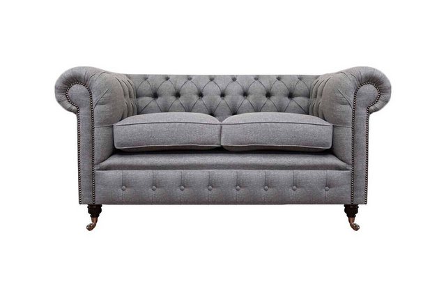 Xlmoebel 2-Sitzer Zweisitzer Chesterfield Luxus-Sofa in Grau aus hochwertig günstig online kaufen