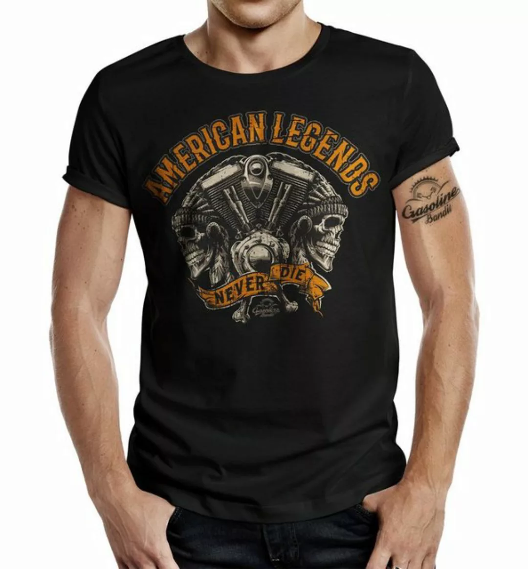 GASOLINE BANDIT® T-Shirt für US Biker Fans: American Legends Never Die günstig online kaufen