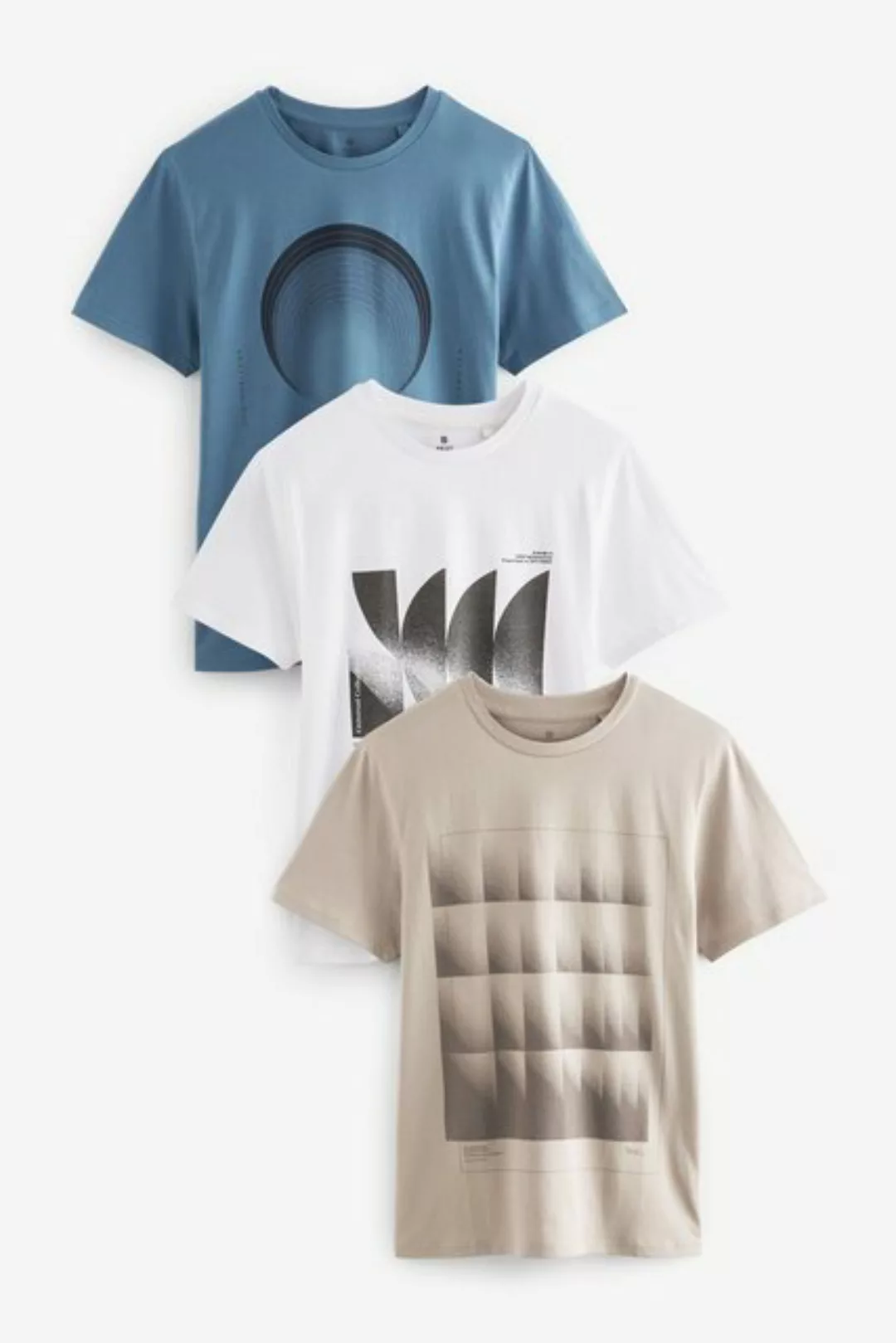 Next Print-Shirt T-Shirt mit Print-3er Pack (3-tlg) günstig online kaufen