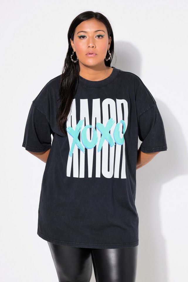 Studio Untold Rundhalsshirt T-Shirt Oversized Vintage Look Statement günstig online kaufen