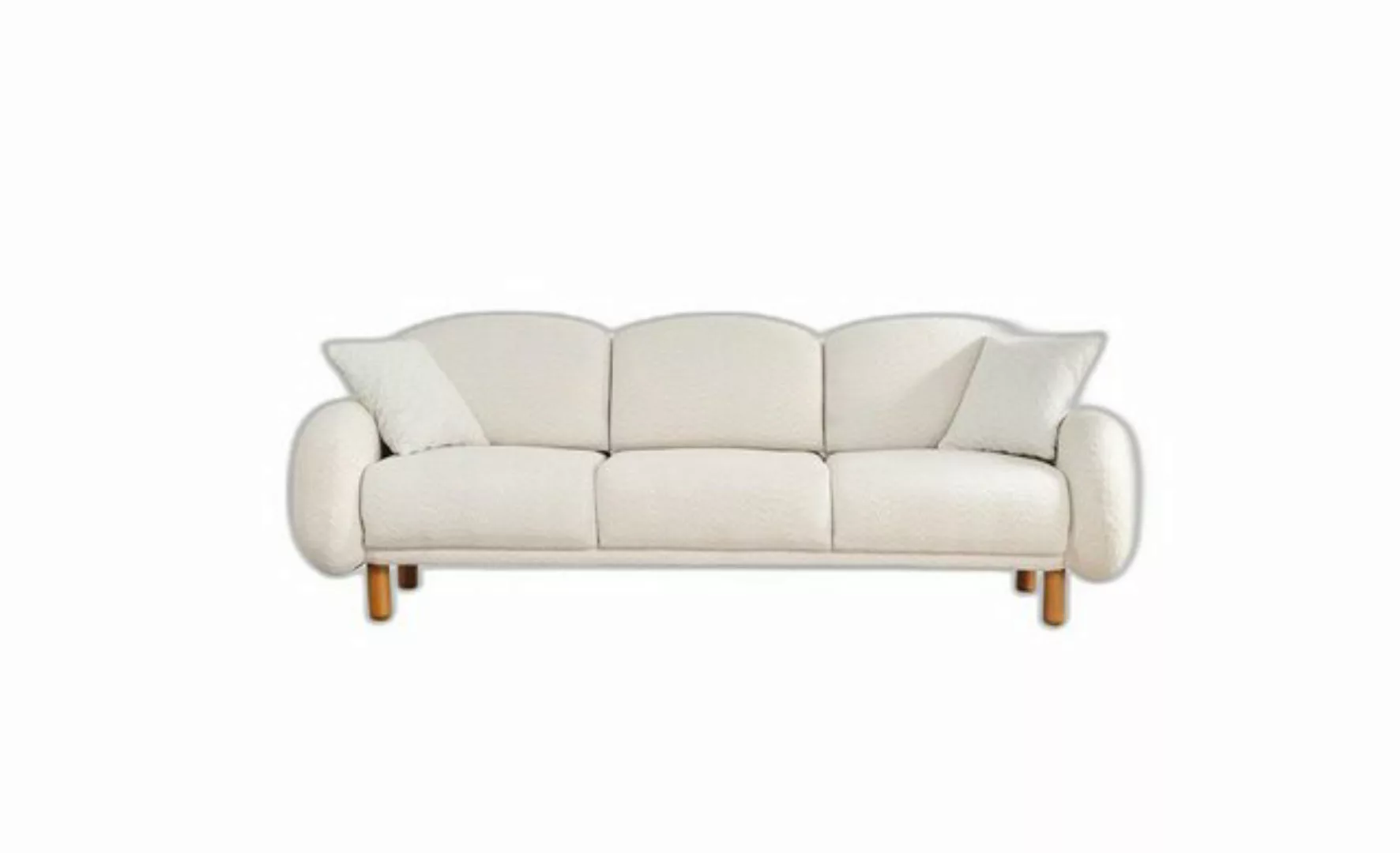 Xlmoebel 3-Sitzer Sofa Dreisitzer Polster 3-Sitzer Stoffmöbel Modern Weiß, günstig online kaufen