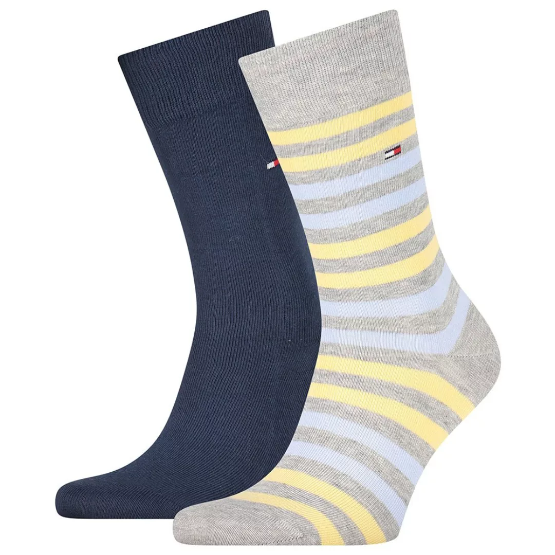 Tommy Hilfiger Duo Stripe Socken 2 Paare EU 43-46 Light Grey Melange günstig online kaufen