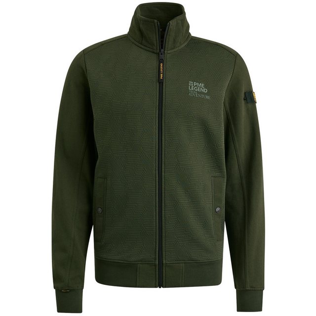 PME Legend Strickjacke Jacquard Interlock Olivgrün - Größe 3XL günstig online kaufen