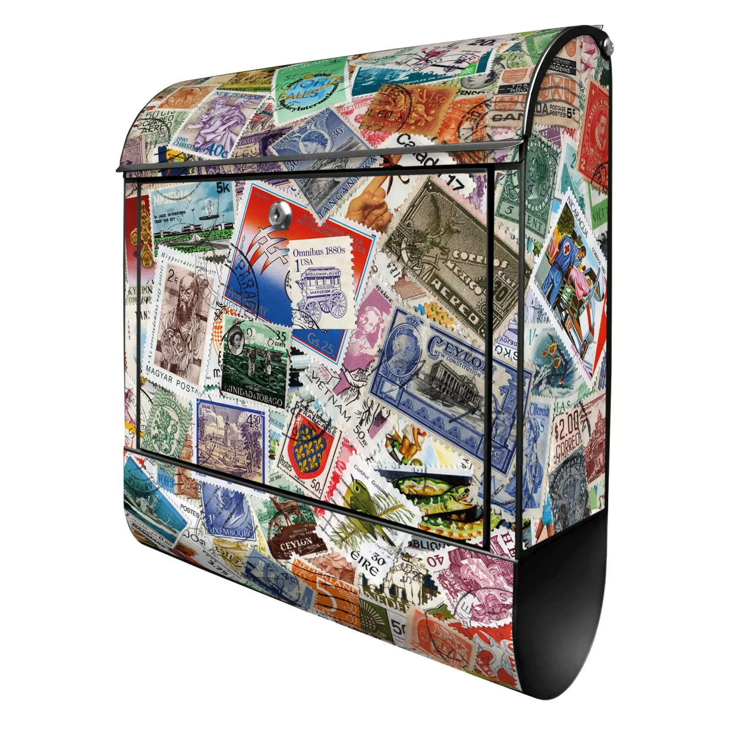 Banjado Design Briefkasten Schwarz Pulverbeschichtet 39x47x14cm 2 Schlüssel günstig online kaufen