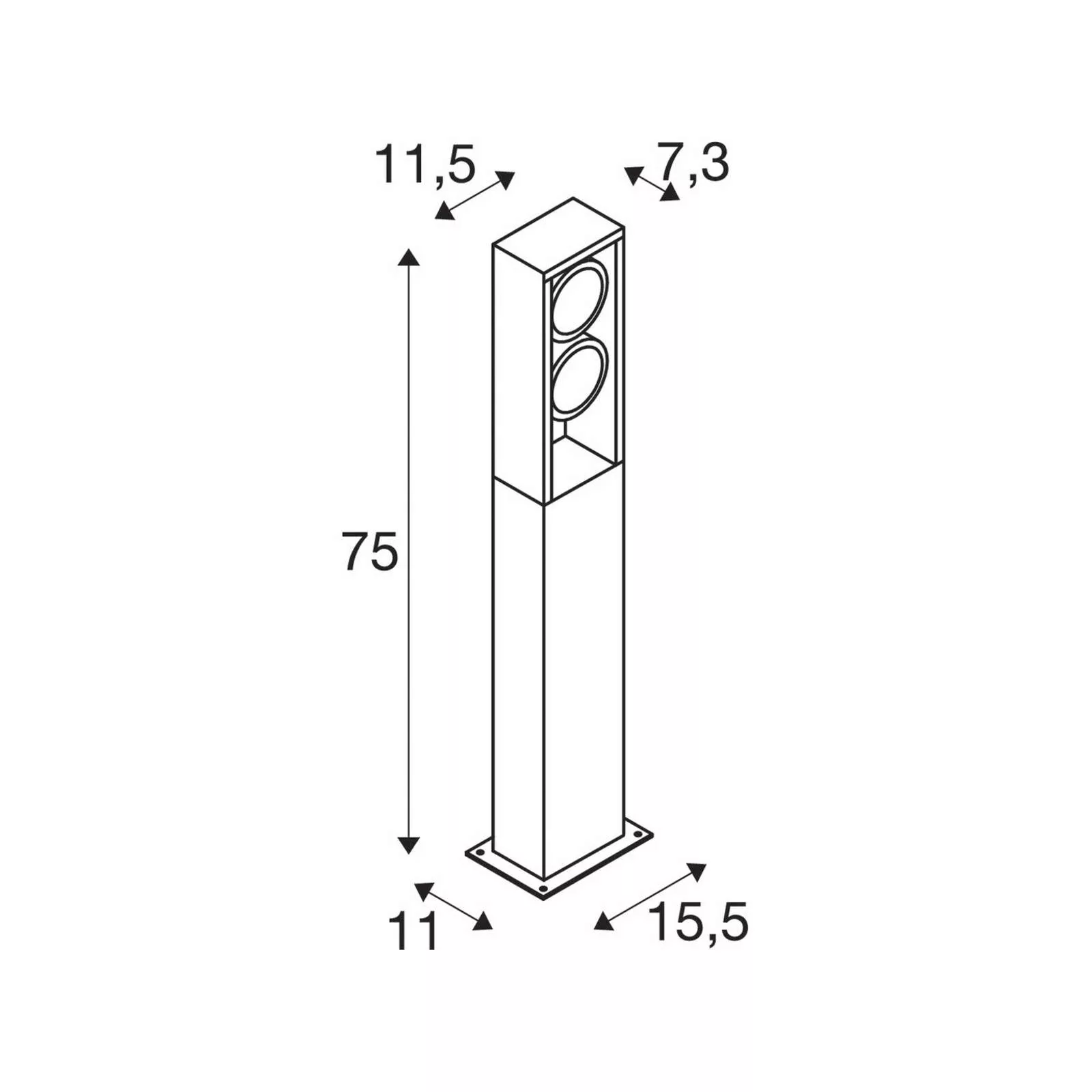 SLV LED-Wegelampe Eskina Frame 75, anthrazit, Alu, IP65, CCT günstig online kaufen